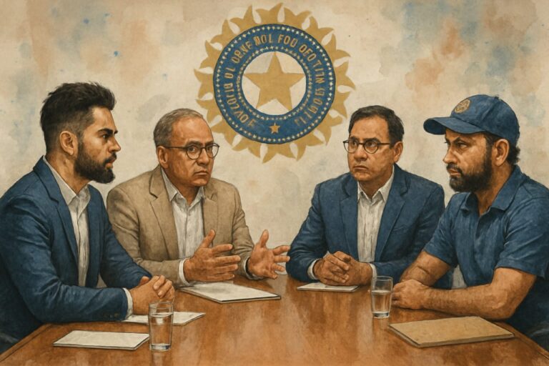 Virat Kohli and Rohit Sharma in a crucial BCCI meeting discussing their ODI careers ahead of the 2027 World Cup